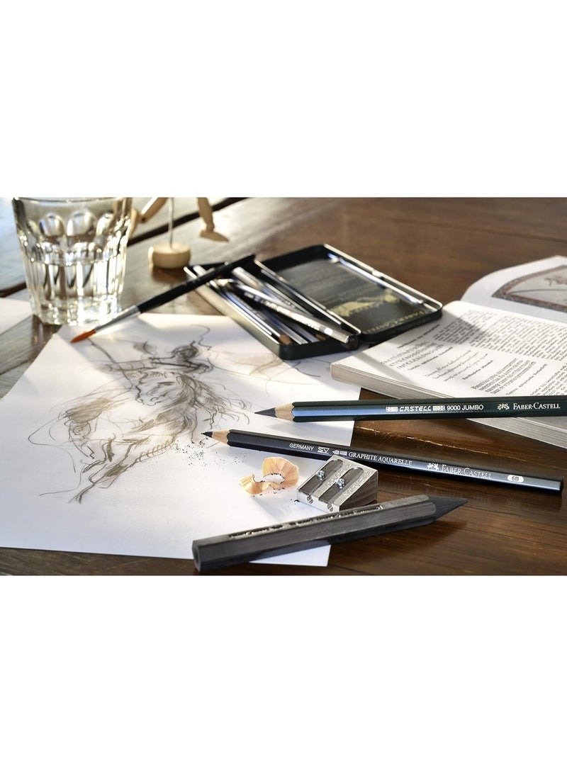 FABER-CASTELL Faber Castell-9000 Graphite Pencils Set of 12 in Metal Box - Image 3